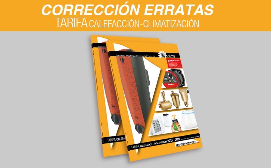 Corrección de erratas tarifa calefacción-climatización Julio 2022