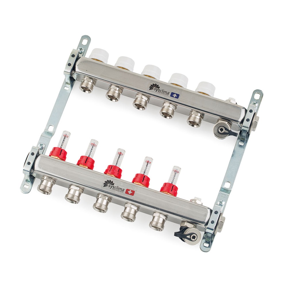 SYSCLIMA - Colector Inox 1" c. Caudalímetro ICL 3 S